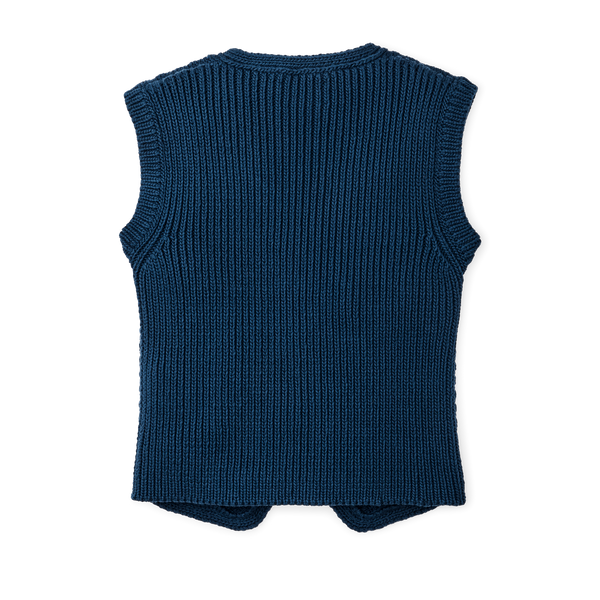 Filson Women's Rustic Cable Knit Vest Deep Blue