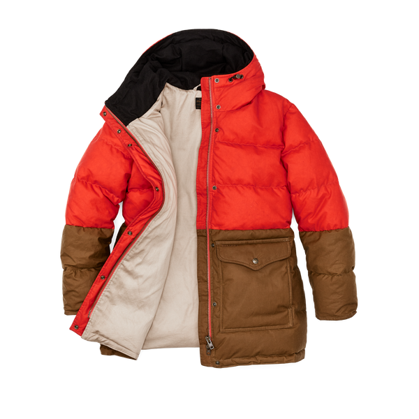 Filson Women's Waxed Down Parka Dark Tan / Campfire