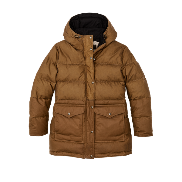 filson Women's Waxed Down Parka Dark Tan