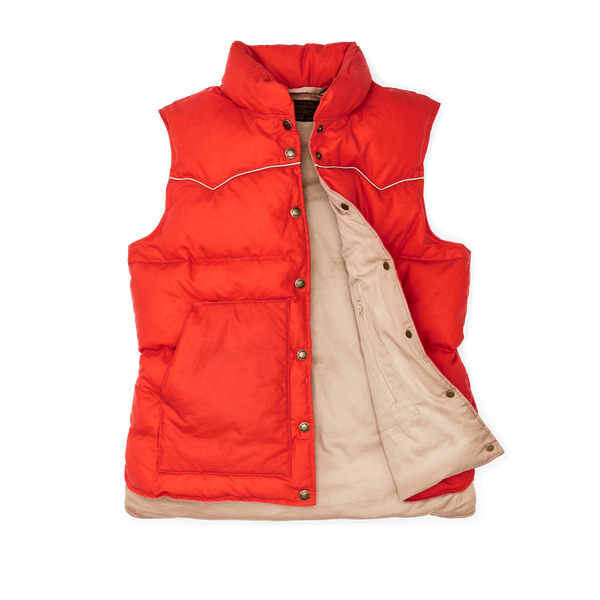 Filson Women's Waxed Down Vest Campfire