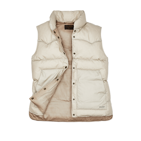 Filson Women's Waxed Down Vest Light Tan