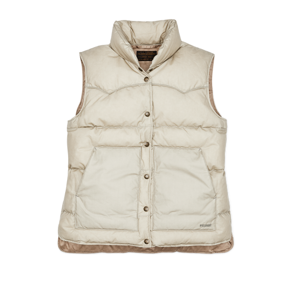 filson Women's Waxed Down Vest Light Tan