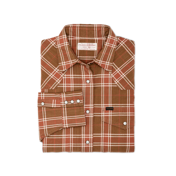 Filson Women's Western Flannel Shirt Clay Dust