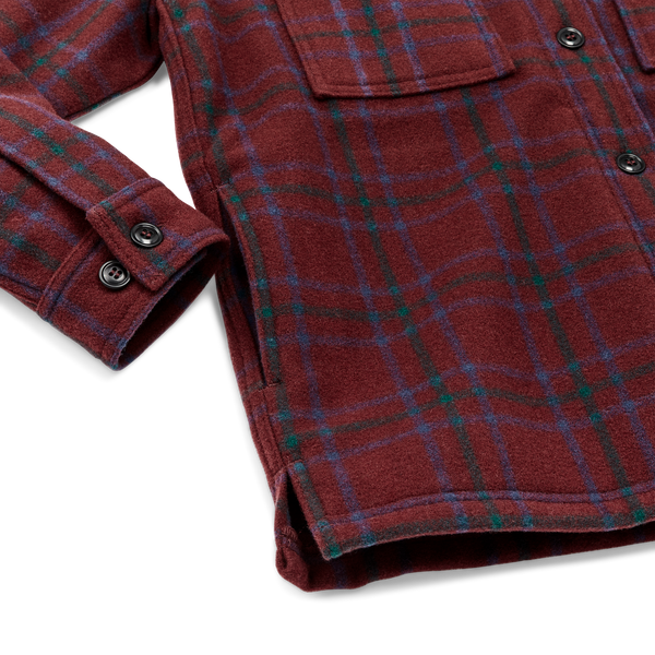 Filson Women's Wool Jac-shirt Deep Red Blue Green