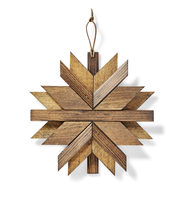 filson Wooden Snowflake Ornament Brown