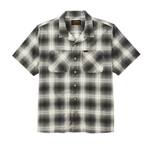 filson Greenwood Short Sleeve Camp Shirt Olive / Beige Ombre