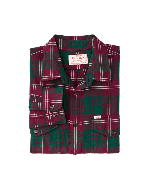Filson Lightweight Alaskan Guide Shirt Green / Burgundy / Multi Plaid
