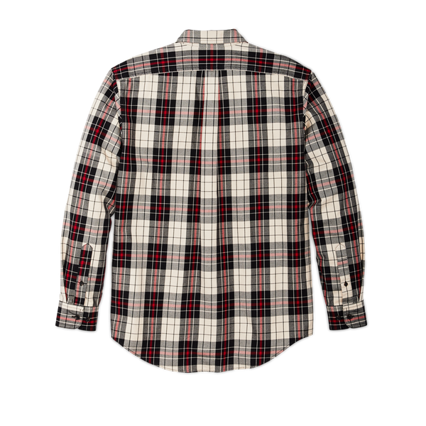 Filson Lightweight Alaskan Guide Shirt Off White Black Red