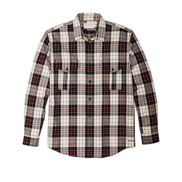 filson Lightweight Alaskan Guide Shirt Off White Black Red