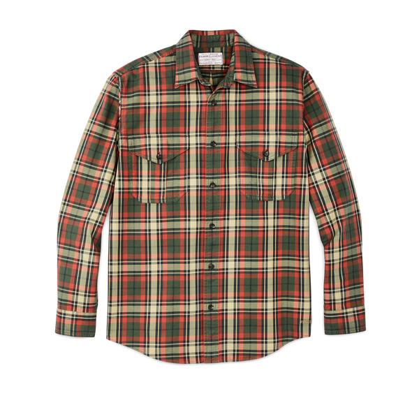 filson Lightweight Alaskan Guide Shirt Silver Pine / Burnt Red Plaid