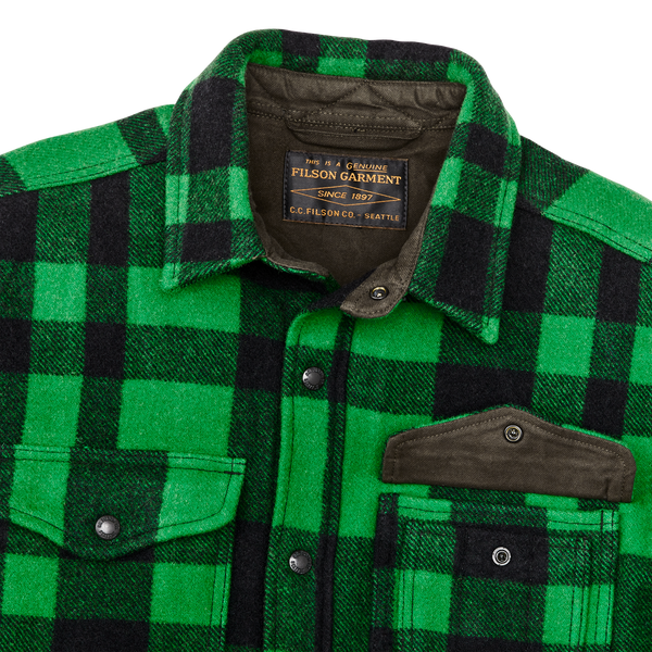 Filson Lined Mackinaw Wool Jac Shirt Acid Green / Black Heritage Plaid X
