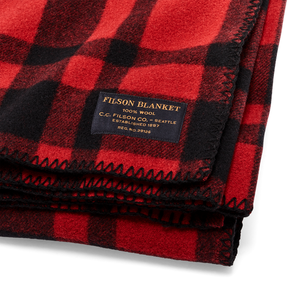 Filson Mackinaw Wool Blanket Red / Black Heritage Plaid