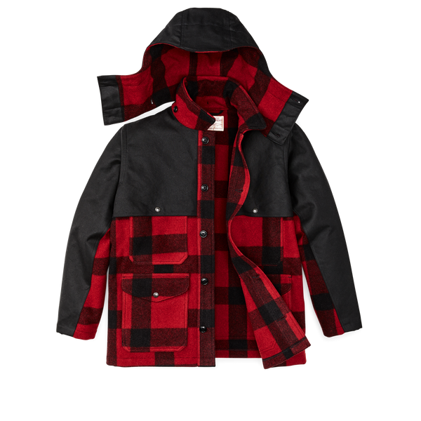 Filson Mackinaw Wool Double Coat Red Black Classic Plaid