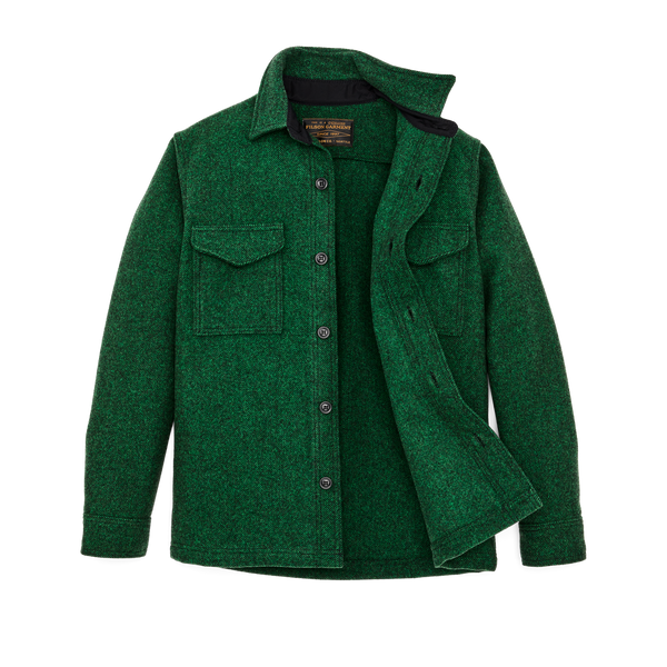 Filson Mackinaw Wool Jac-shirt Kelly Green / Black Twill