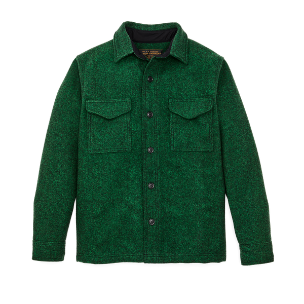 filson Mackinaw Wool Jac-shirt Kelly Green / Black Twill