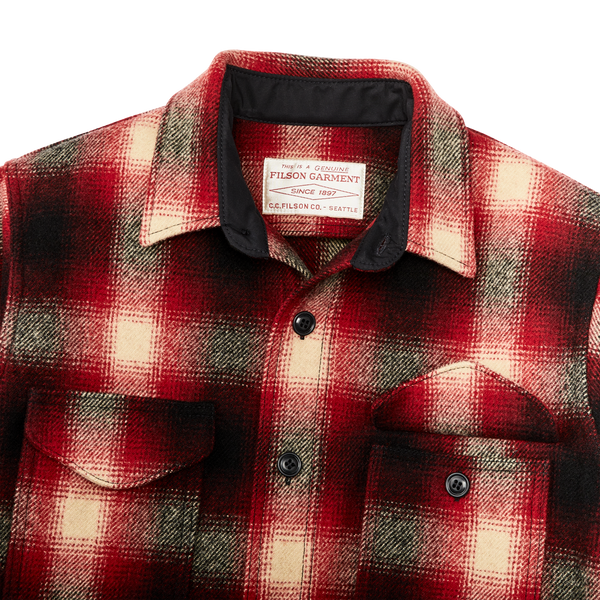 Filson Mackinaw Wool Jac-shirt Red / Black Ombre Plaid