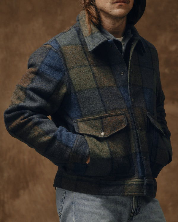 Filson Mackinaw Wool Work Jacket Blue / Brown / Gray Plaid