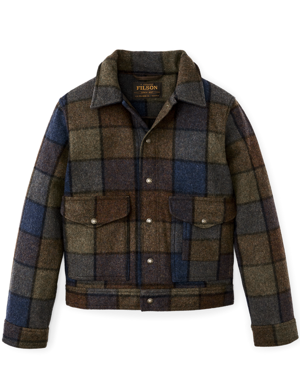 Filson Mackinaw Wool Work Jacket Blue / Brown / Gray Plaid