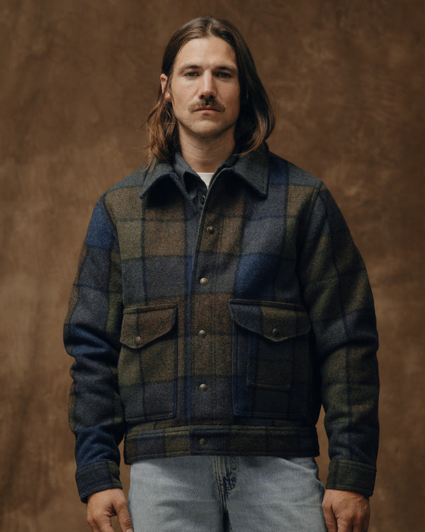 filson Mackinaw Wool Work Jacket Blue / Brown / Gray Plaid