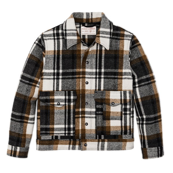 filson Mackinaw Wool Work Jacket Blue Coal / Copper Heather Plaid