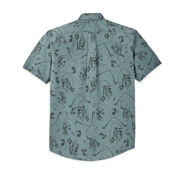 Filson Short Sleeve Lightweight Alaskan Guide Shirt Blue Gray / Fly Fishing