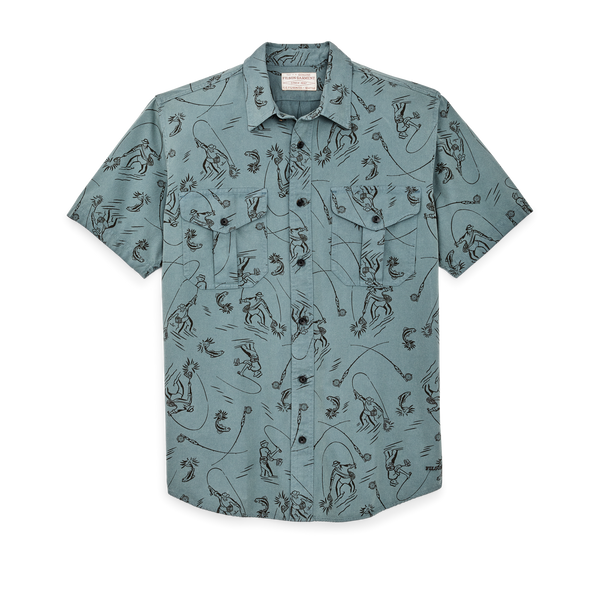 filson Short Sleeve Lightweight Alaskan Guide Shirt Blue Gray / Fly Fishing