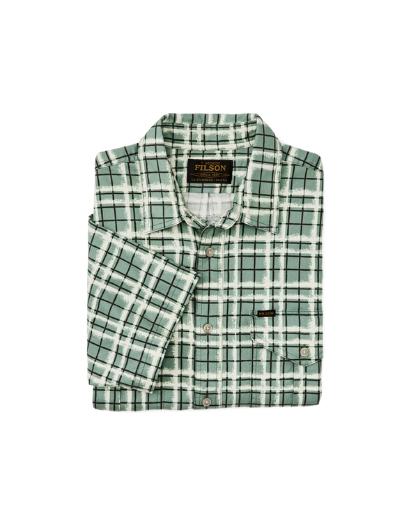 Filson Short Sleeve Lightweight Alaskan Guide Shirt Deep Sea / Speckle Plaid