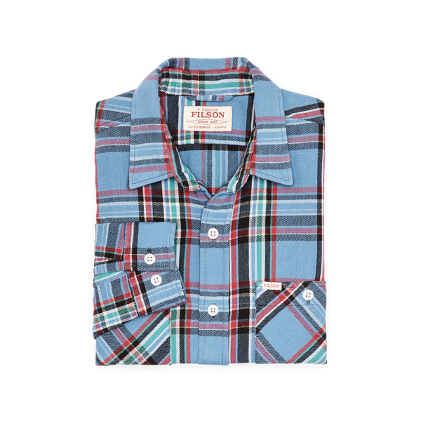 Filson The Rangeland Flannel Shirt Light Blue / Red Plaid