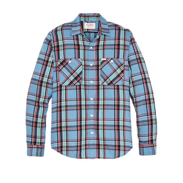 filson The Rangeland Flannel Shirt Light Blue / Red Plaid