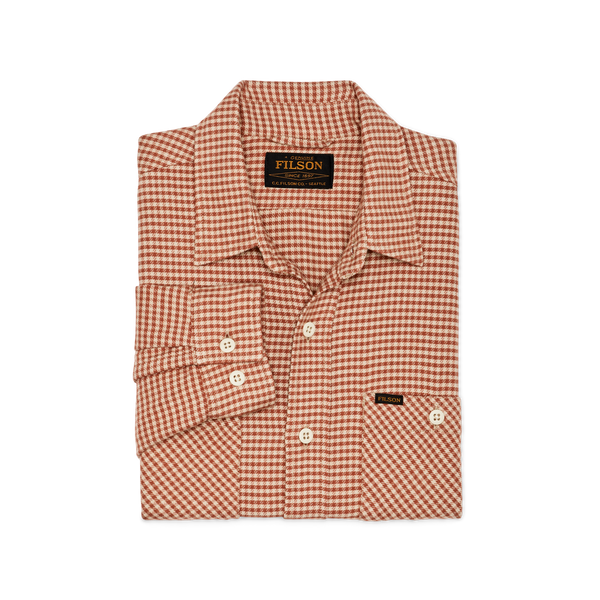 Filson The Rangeland Flannel Shirt Salmon / Oat Houndstooth