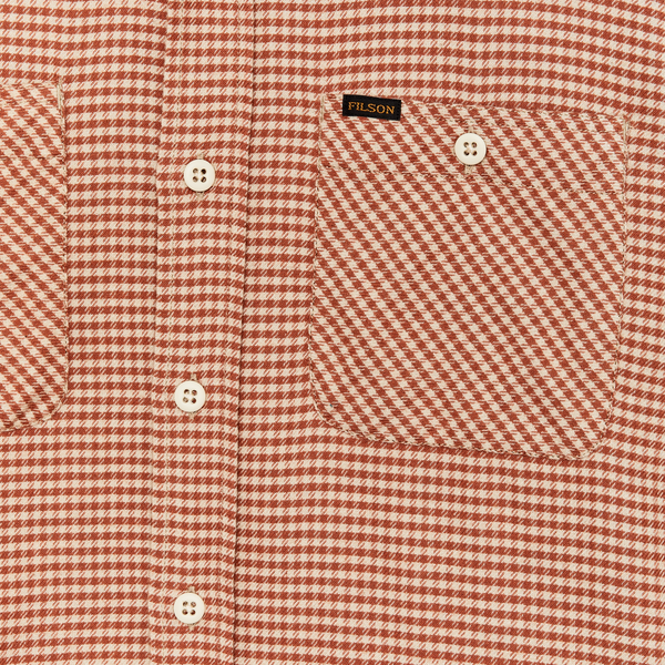 Filson The Rangeland Flannel Shirt Salmon / Oat Houndstooth