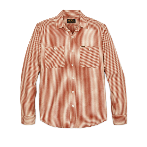 filson The Rangeland Flannel Shirt Salmon / Oat Houndstooth
