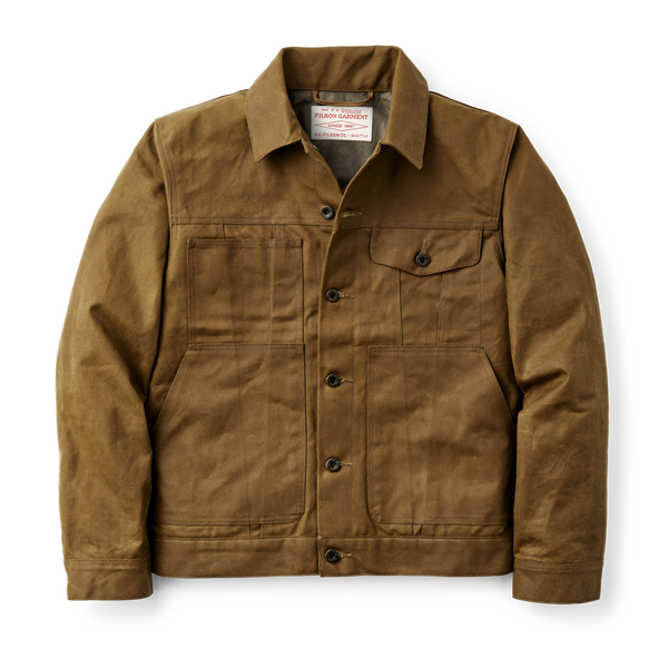 Filson Tin Cloth Short Lined Cruiser Jacket Dark Tan