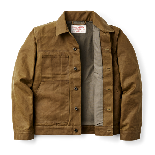 Filson Tin Cloth Short Lined Cruiser Jacket Dark Tan