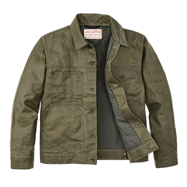 filson Tin Cloth Short Lined Cruiser Jacket Military Green
