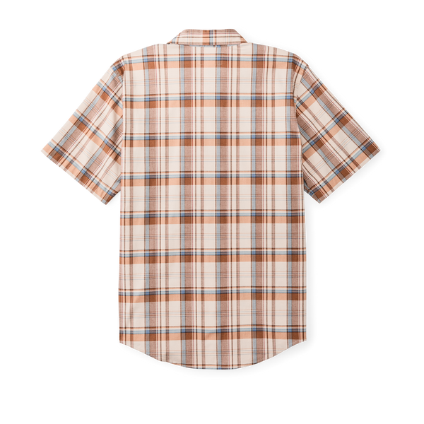 Filson Twin Lakes Short Sleeve Sport Shirt Beige / Rust Plaid