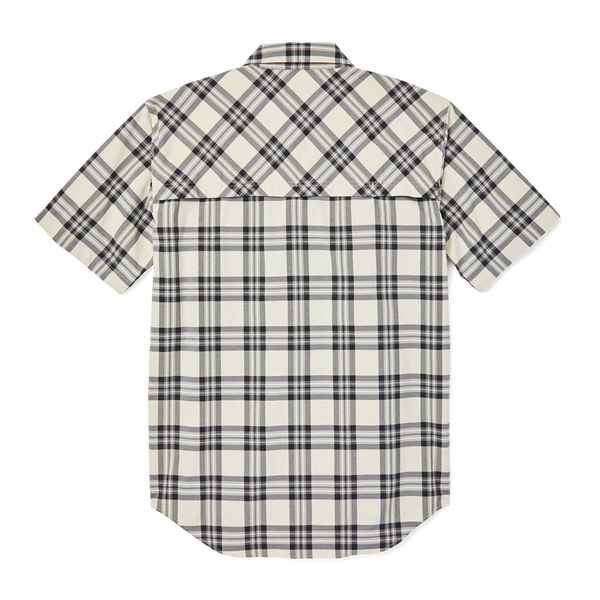 Filson Twin Lakes Short Sleeve Sport Shirt Cream/grey/black Plaid
