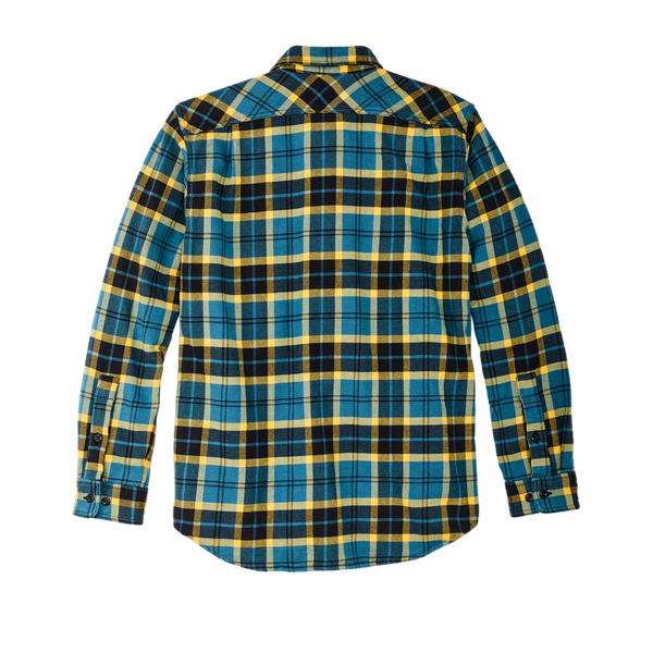 Filson Vintage Flannel Work Shirt Blue Ash Gold Plaid