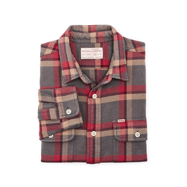 Filson Vintage Flannel Work Shirt Gray / Red / Multi Plaid