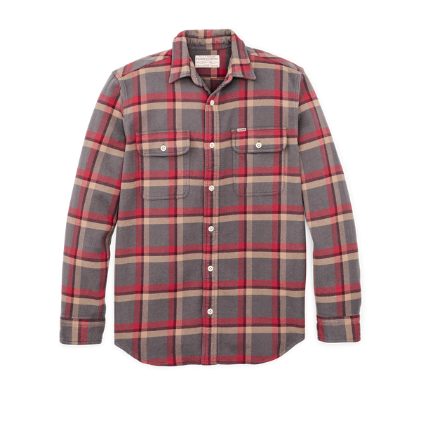 filson Vintage Flannel Work Shirt Gray / Red / Multi Plaid