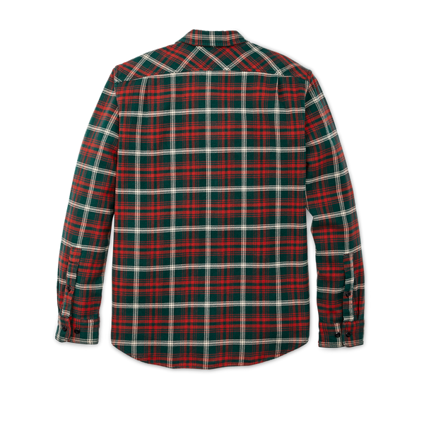 Filson Vintage Flannel Work Shirt Green / Red / White Plaid