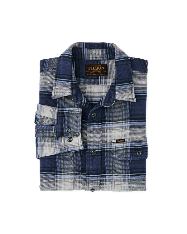 Filson Vintage Flannel Work Shirt Light Blue / Navy Plaid