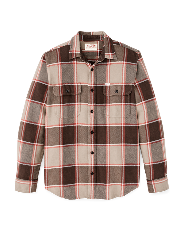 filson Vintage Flannel Work Shirt Tan / Orange / Multi Plaid