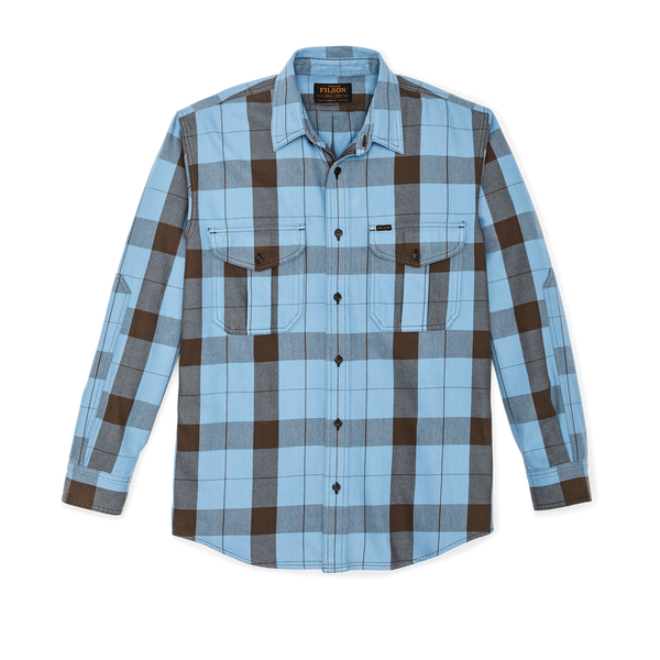 filson Vintage Wash Alaskan Guide Shirt Blue / Dark Brown Plaid