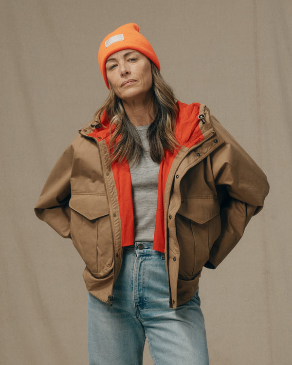 filson Women's Aviator Cloth Wading Jacket Dark Tan