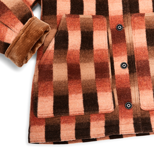 Filson Women's Blanket Wool Barn Coat Sunset Ombre Plaid