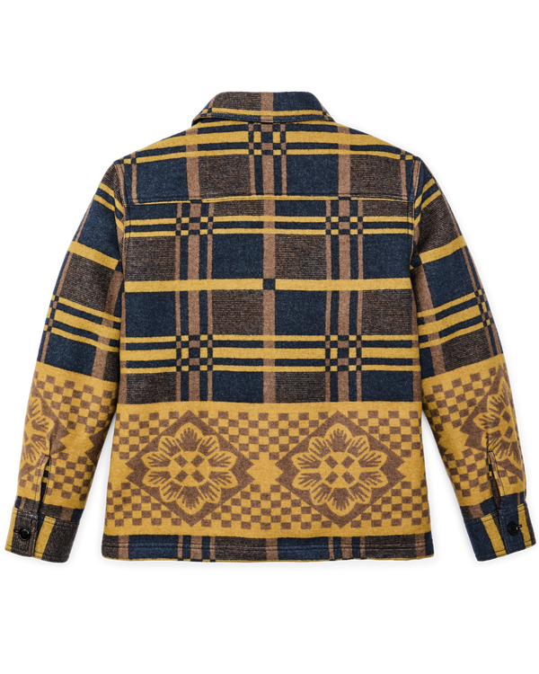 Filson Women's Blanket Wool Overshirt Flower Blanket Plaid / Bronze Brown