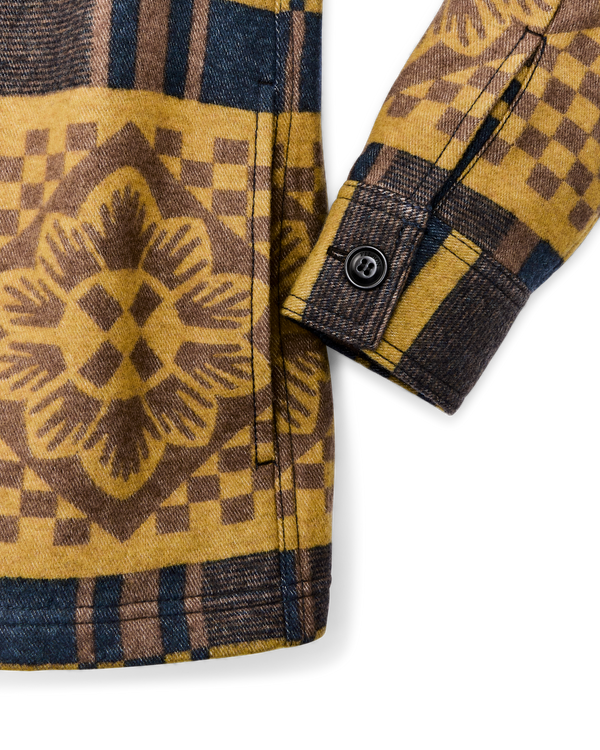 Filson Women's Blanket Wool Overshirt Flower Blanket Plaid / Bronze Brown