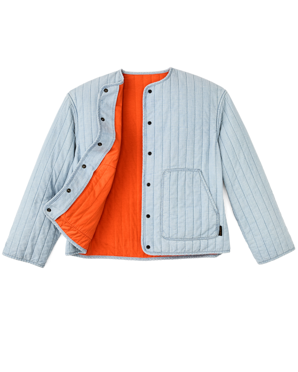 Filson Women's Chambray Quilted Jacket Light Indigo Chambray