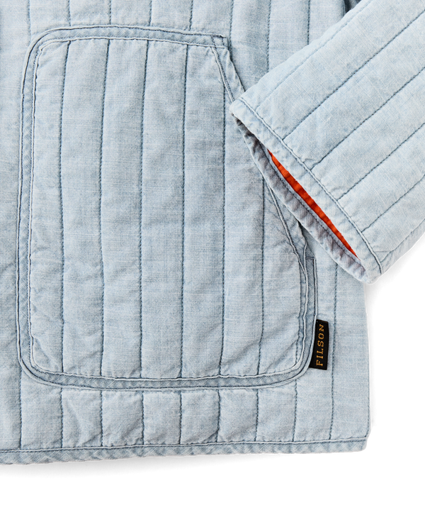 Filson Women's Chambray Quilted Jacket Light Indigo Chambray